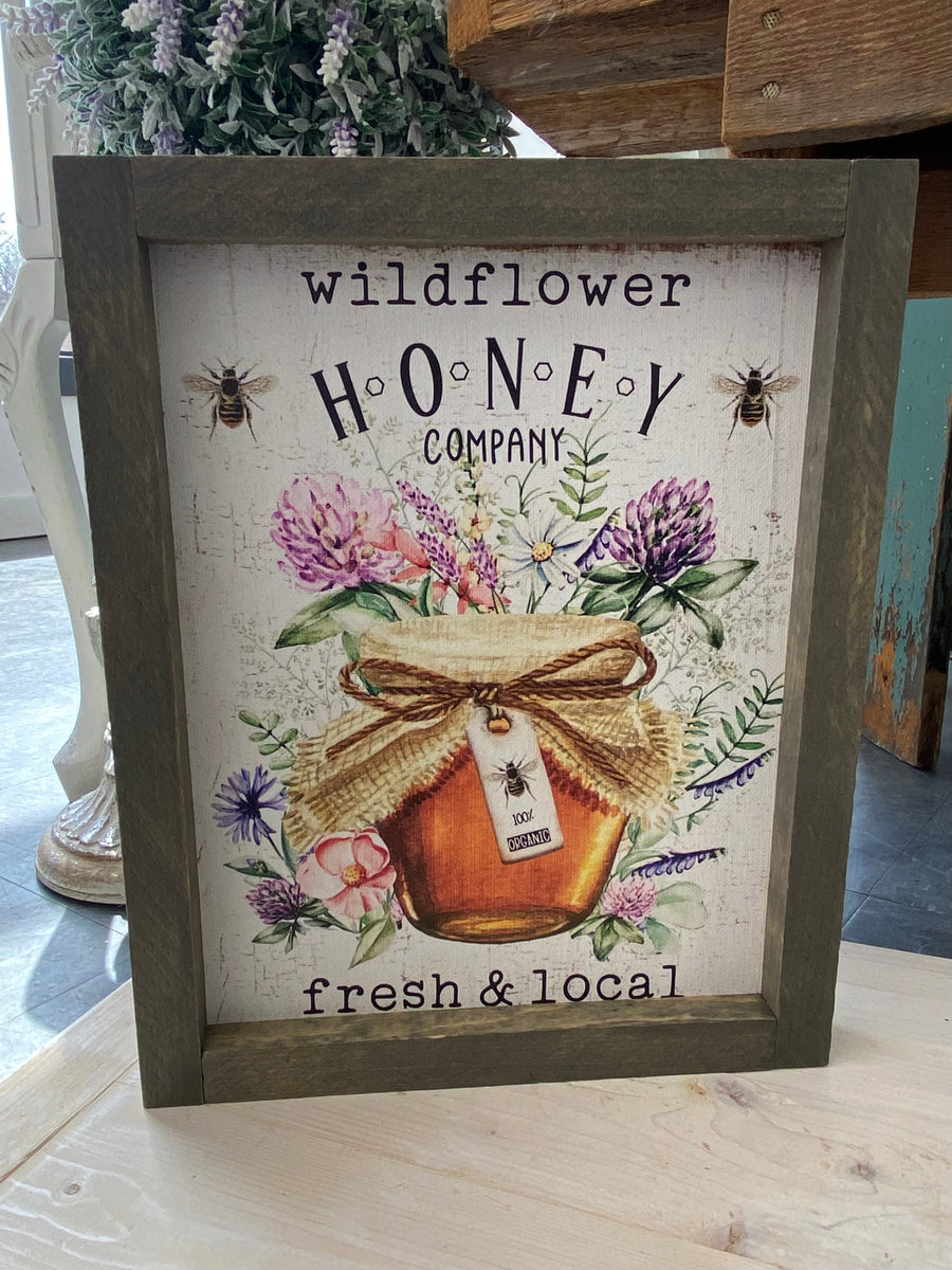 Wildflower Honey Company Framed Sign