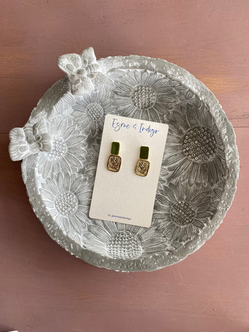 Anna Earrings - Olive