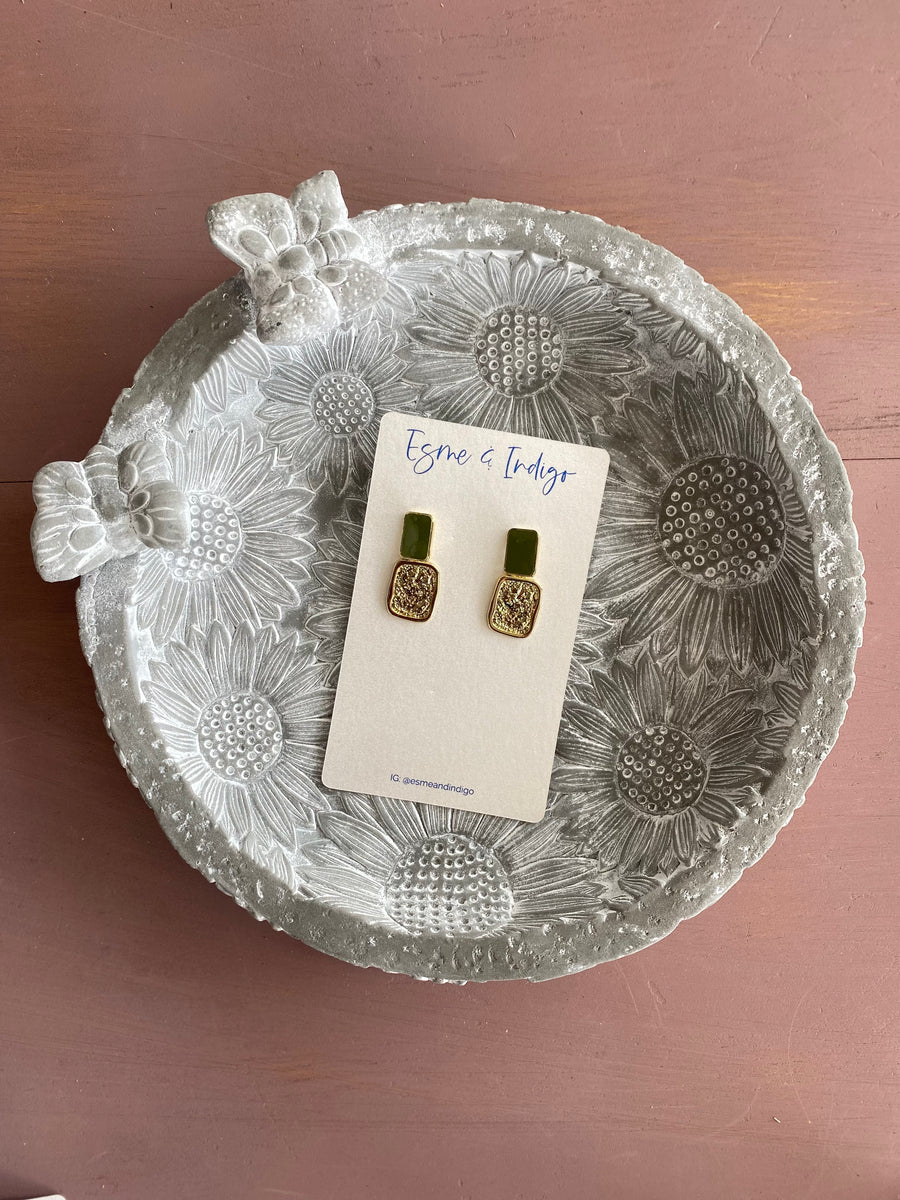 Anna Earrings - Olive