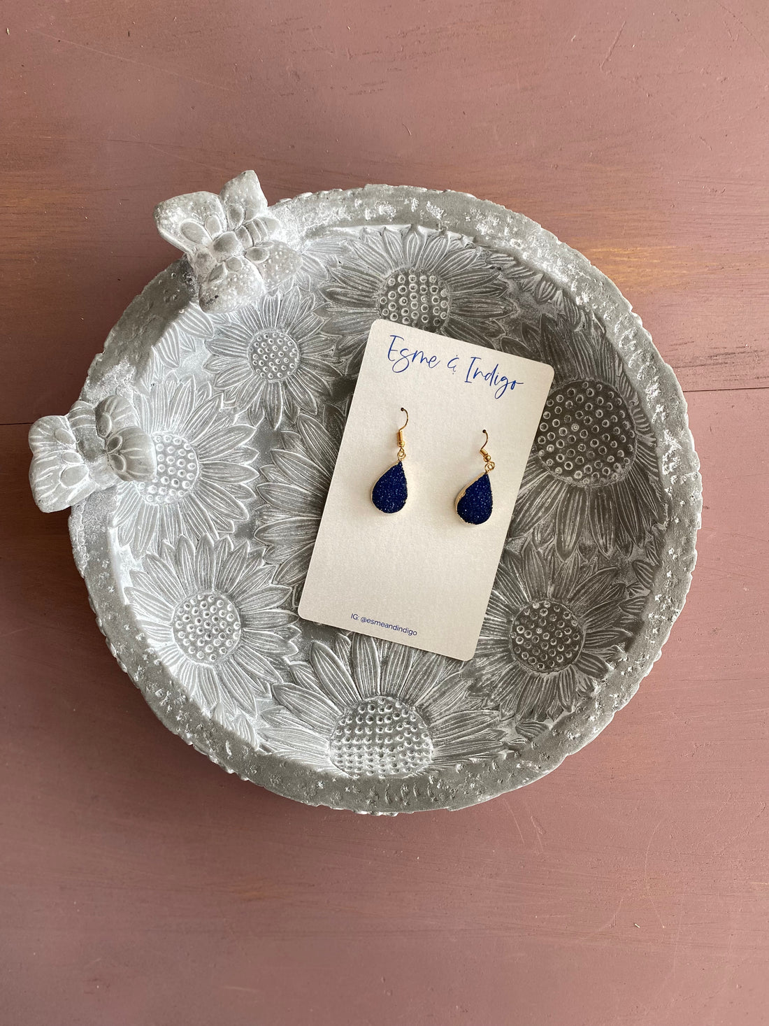 Grace Earrings - Navy