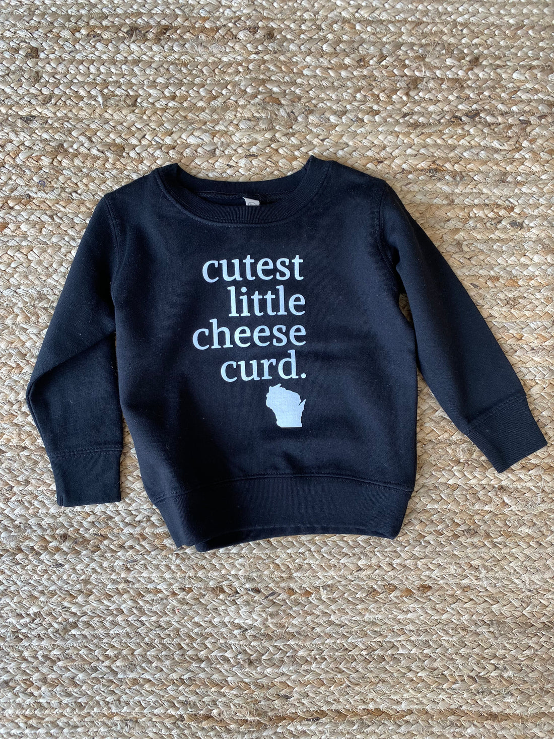 Cutest Little Cheese Curd Sweatshirt Crewneck - Black
