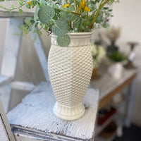 9.5" Textured White Vase