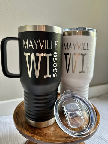 Mayville WI 53050 Tumbler With Handle - 20oz