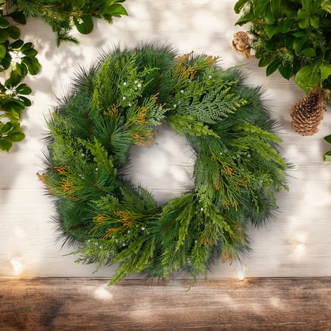 Mixed Pine and Juniper Wreath - 24in