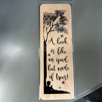 A Book Is Like An iPad Wooden Bookmark