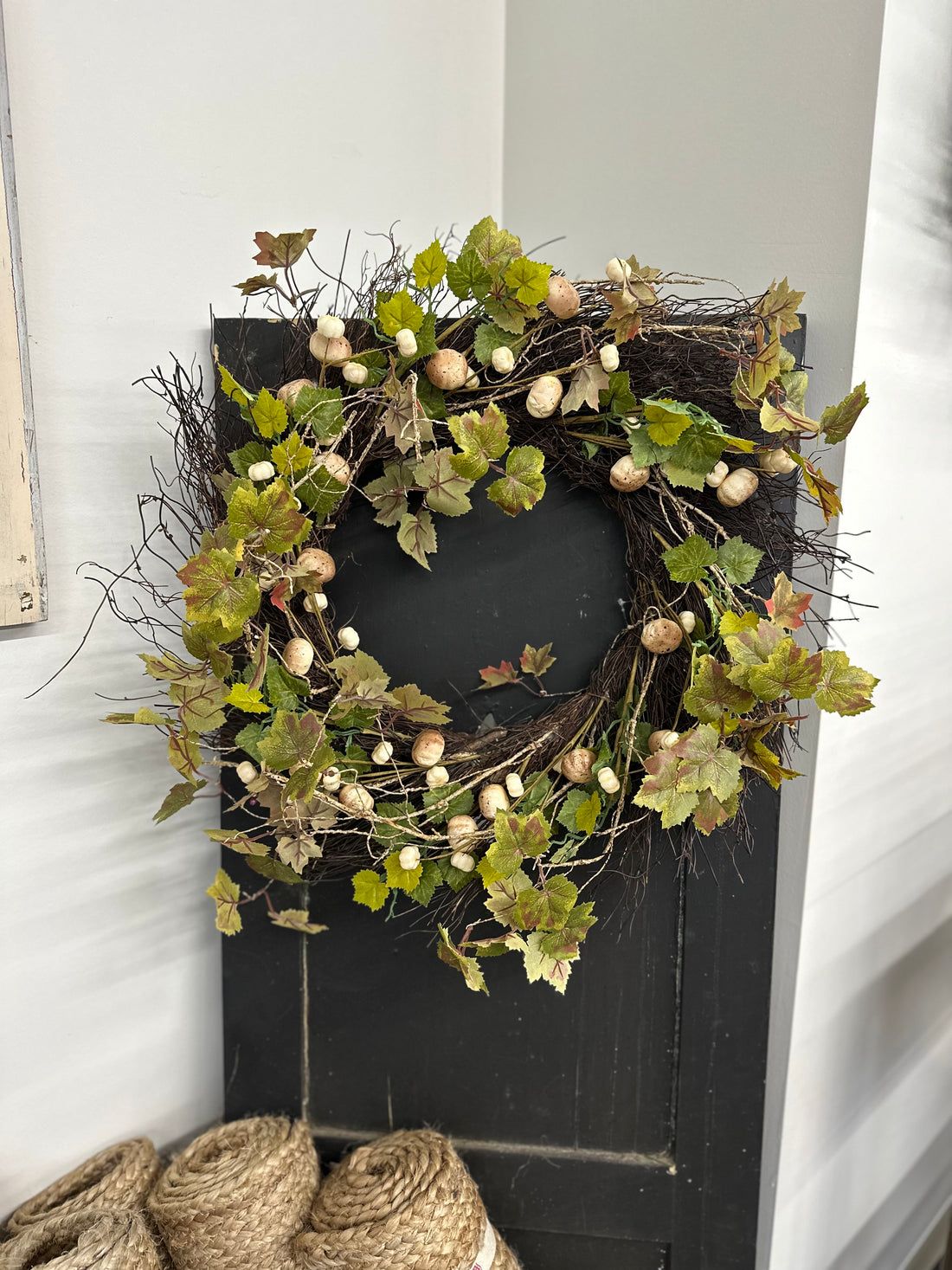 White Pumpkin Wreath