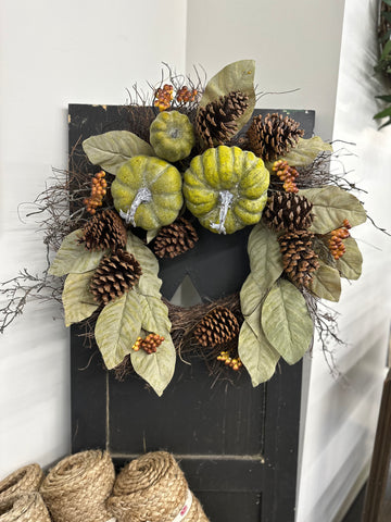 Pumpkins and Pinecones Wreath