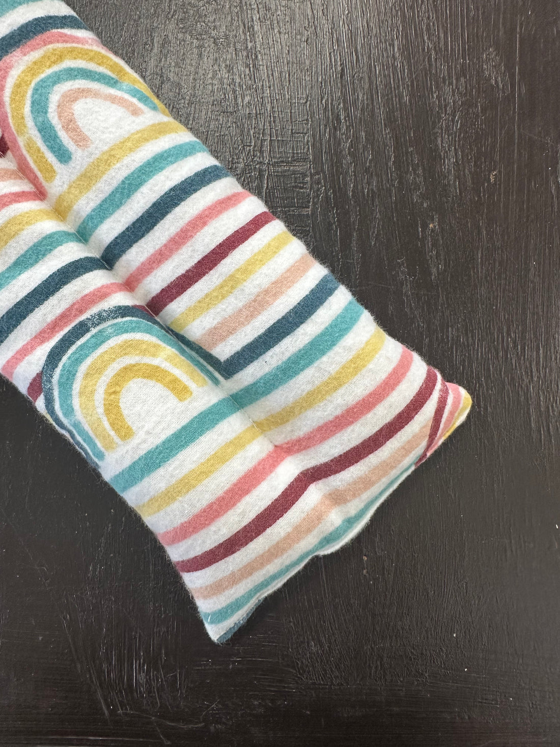 Pastel Striped Rainbow Rice Bag Heating Pad