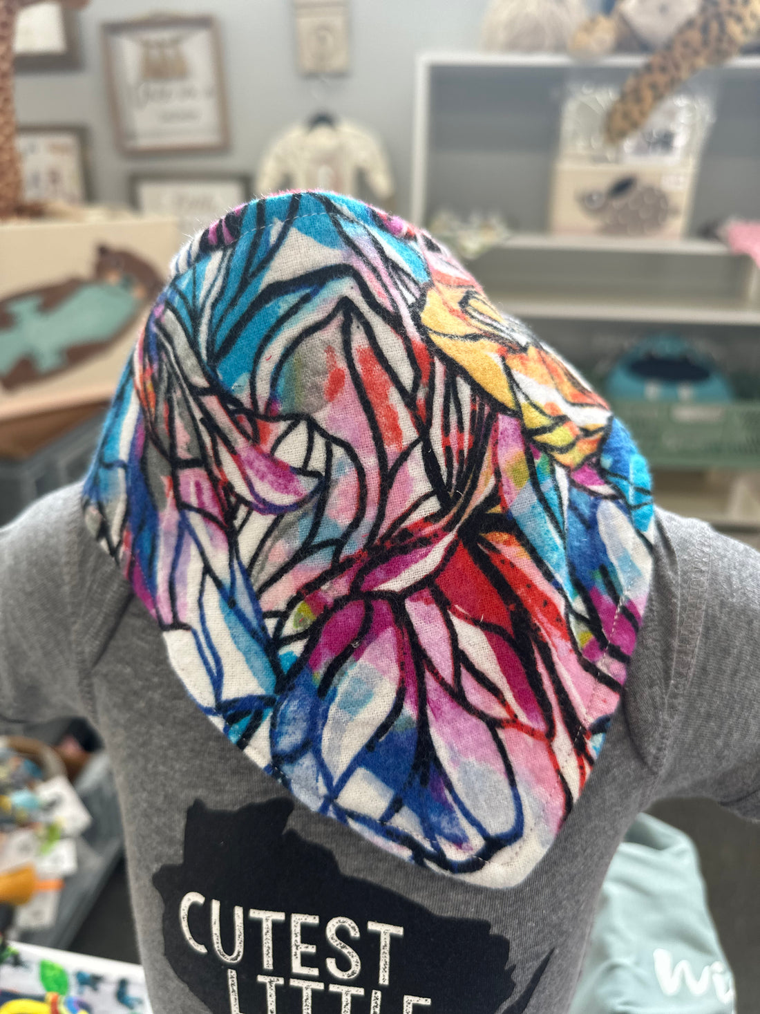 Abstract Colorful Floral Baby Bib Bandana