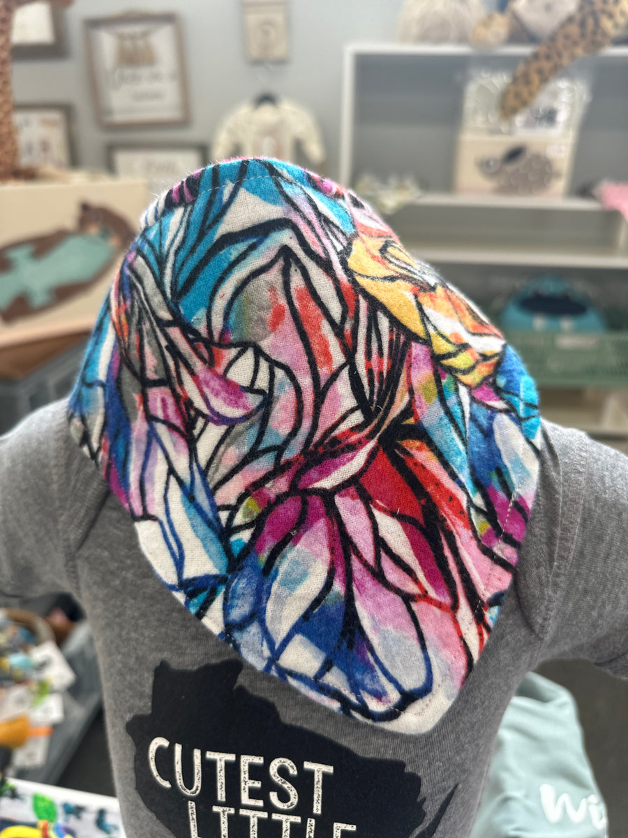 Abstract Colorful Floral Baby Bib Bandana