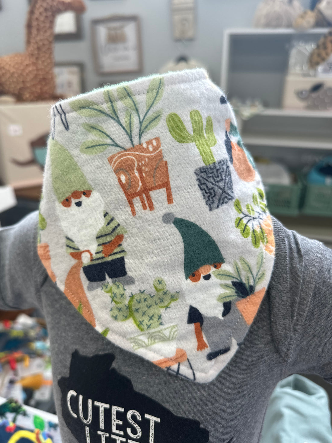 Plants & Gnomes Baby Bib Bandana