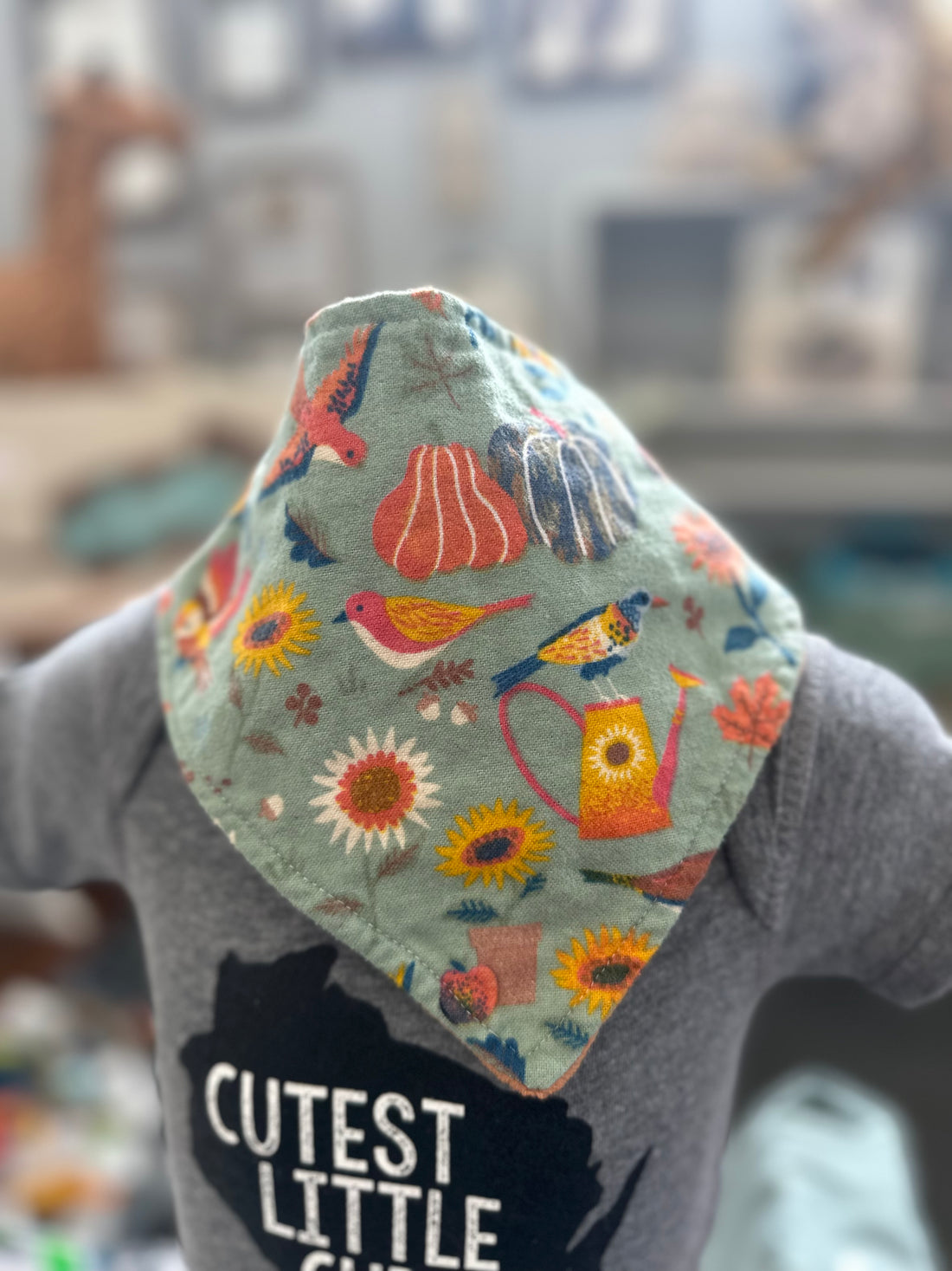 Autumn Birds Baby Bib Bandana