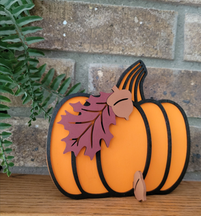 Layered Pumpkin - Leaves + Acorns