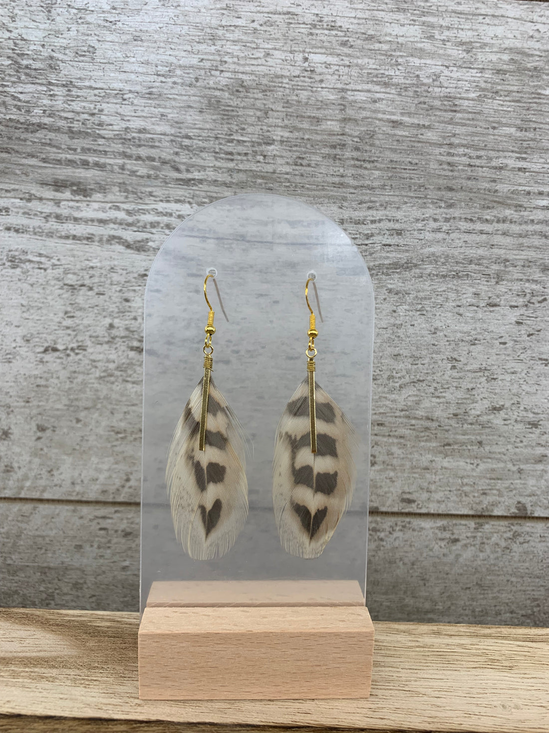 Pheasant Feather Drop Earrings