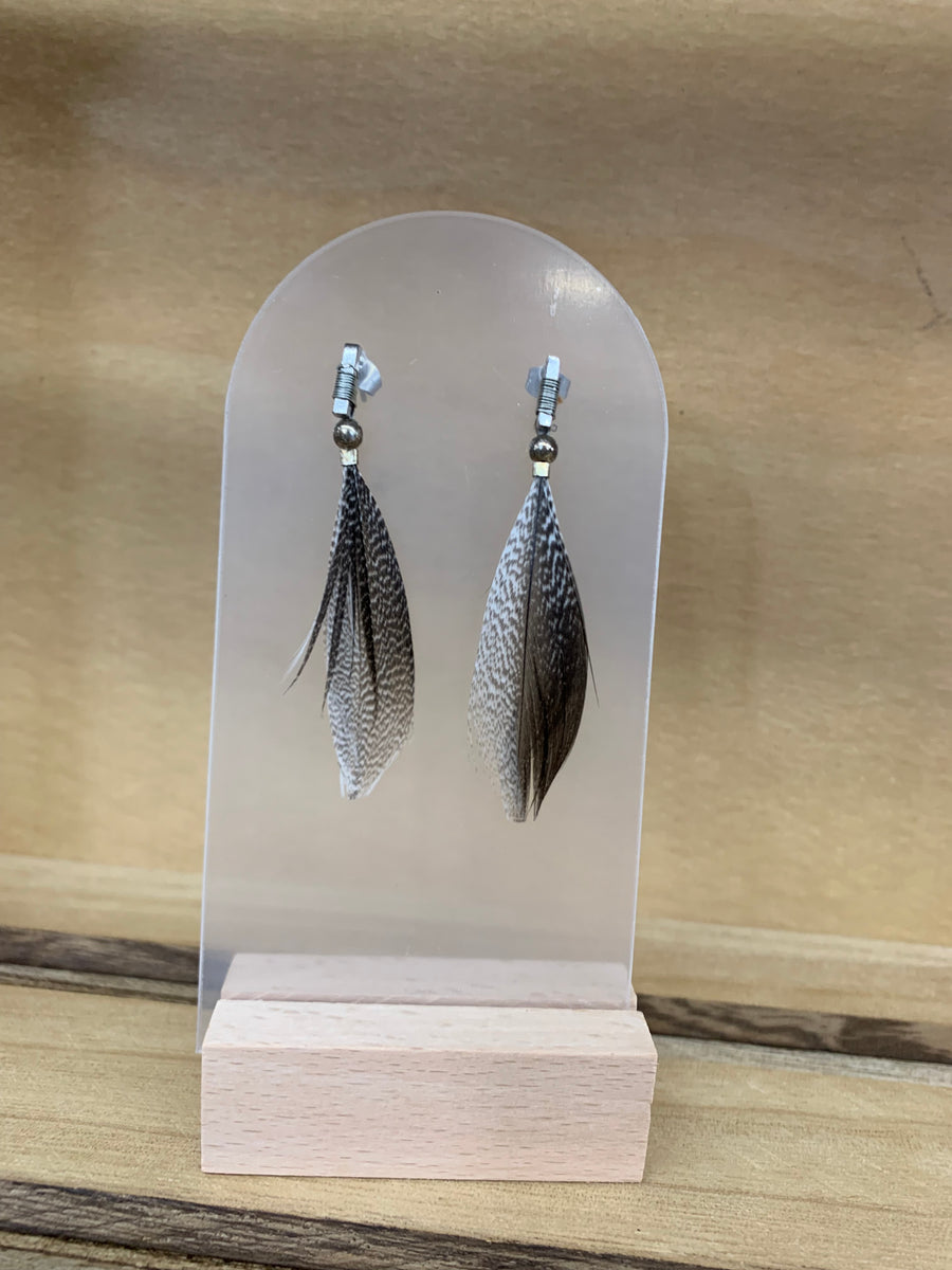 Goose Feather Post Earrings