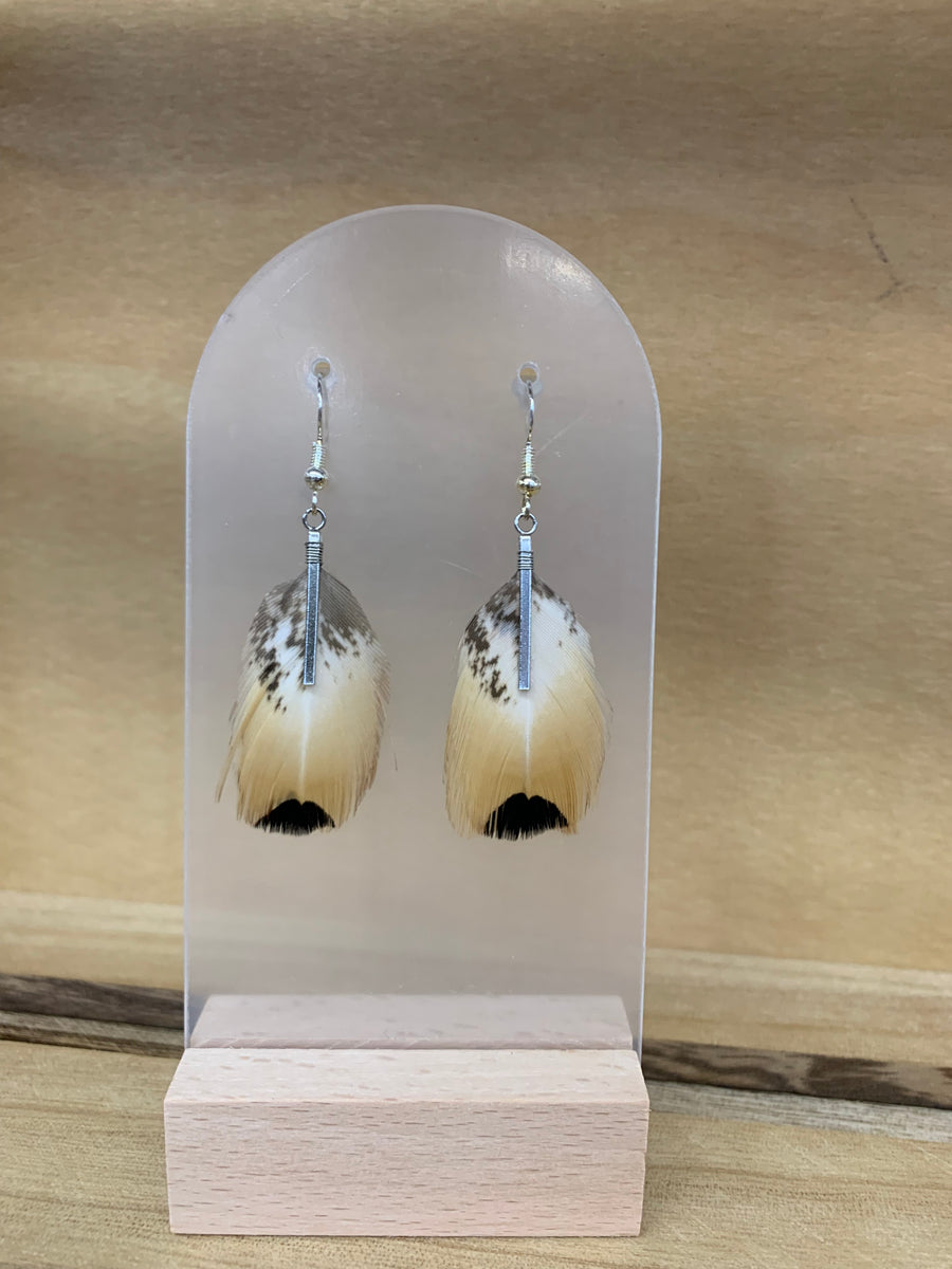 Pheasant Feather Drop Earrings