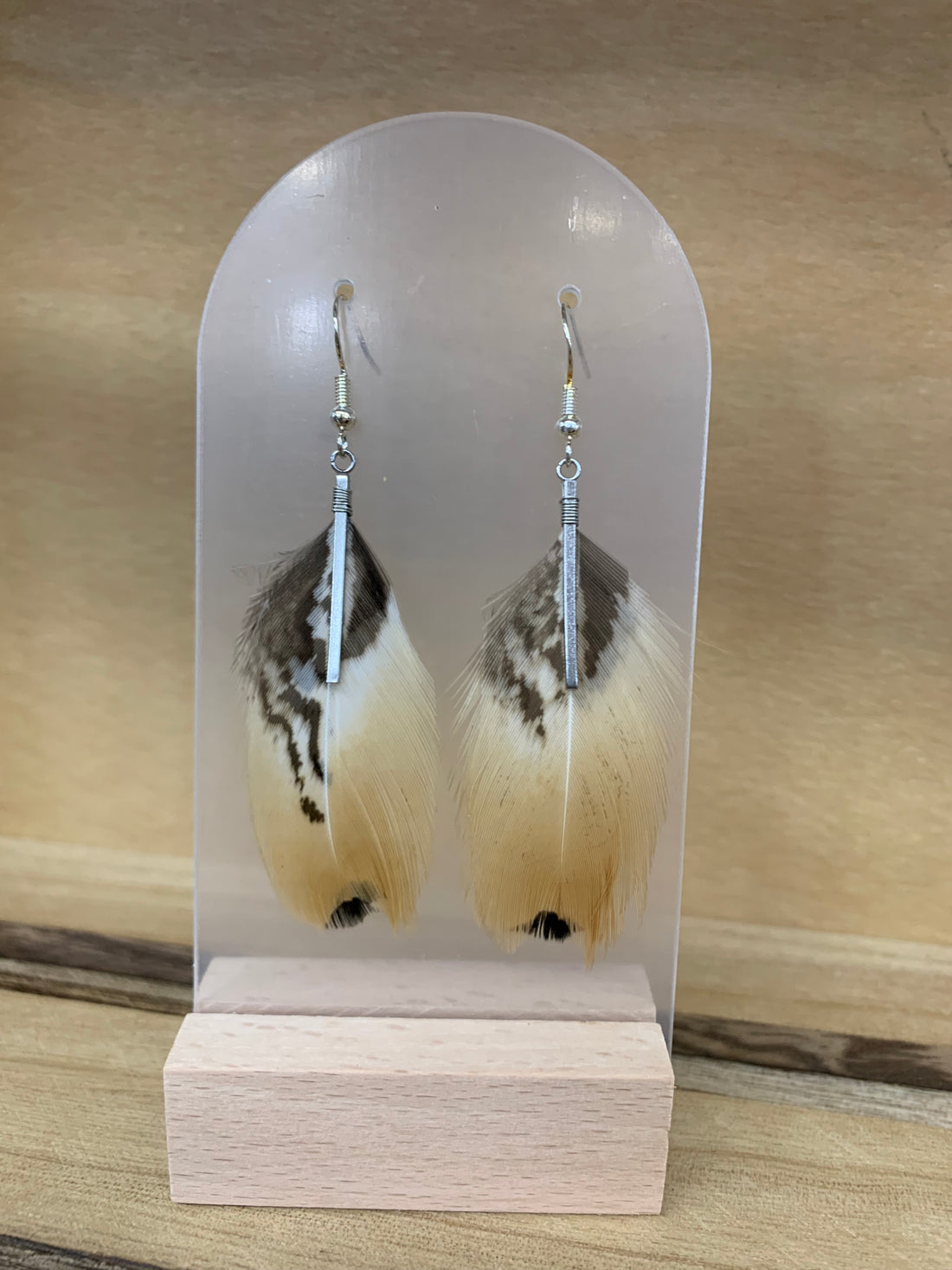 Pheasant Feather Drop Earrings