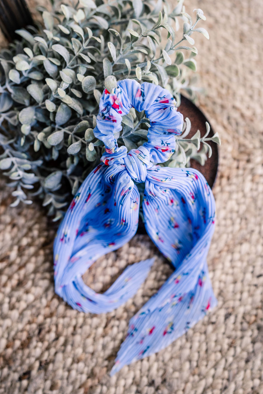Floral Bow Scrunchie (Choose color)