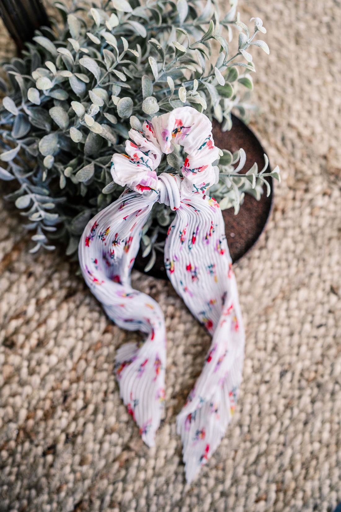 Floral Bow Scrunchie (Choose color)