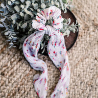 Floral Bow Scrunchie (Choose color)