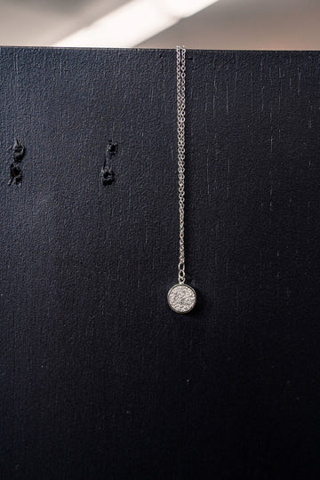 Silver Dainty Round Druzy Necklace