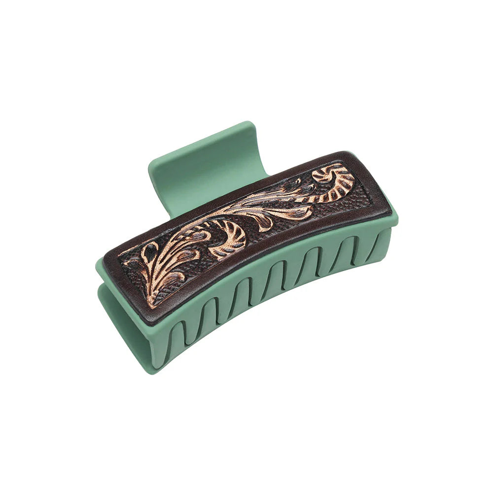 Myra "Western Spirit Hair Comb Clip in Hand-Tooled"