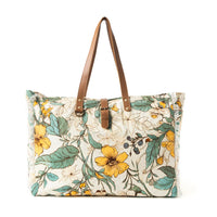 Myra Bags "Lovely Florals Weekender Bag In Light Green"