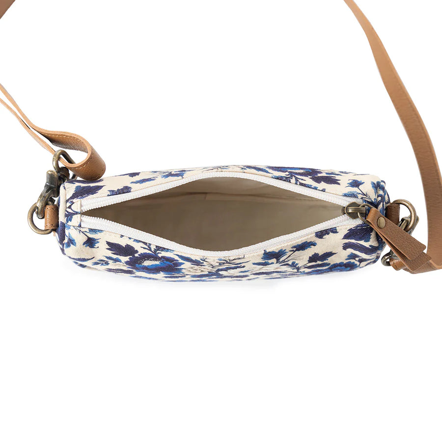 Myra Bags "Cottage Rose Crossbody Bag in Blue"