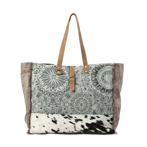 Myra Bags "Green Floral Print Weekender Bag"