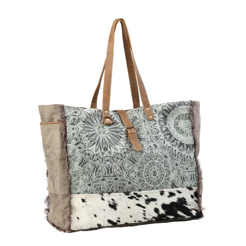 Myra Bags "Green Floral Print Weekender Bag"