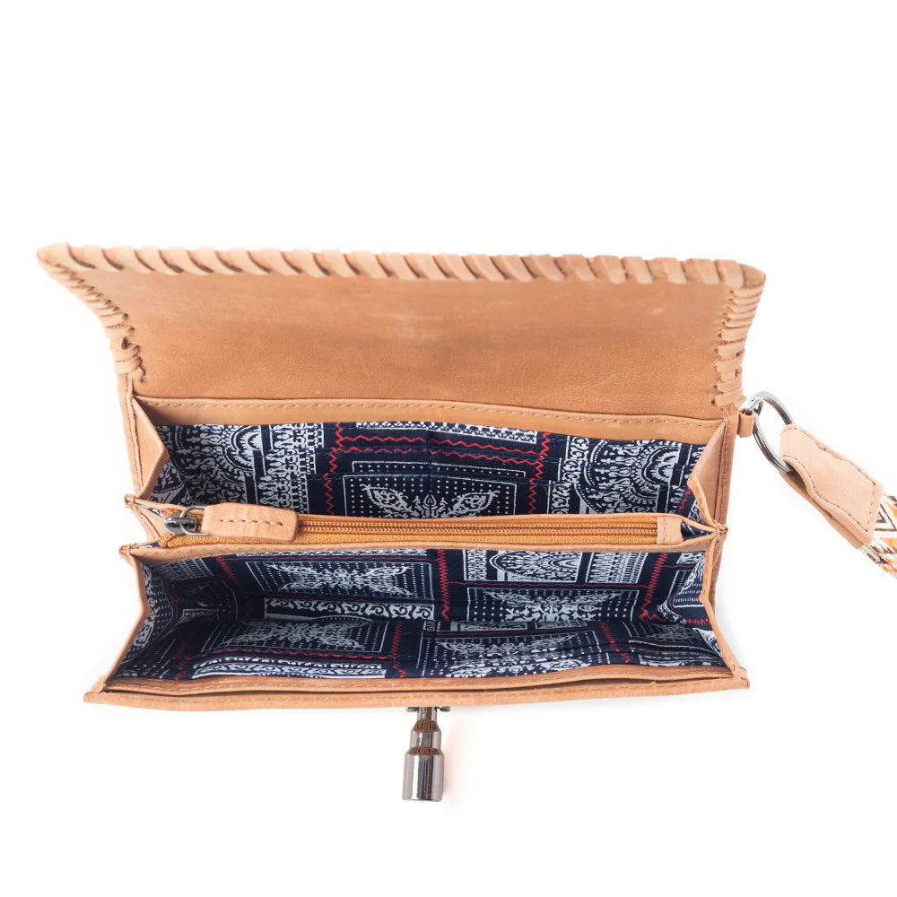 Myra Bags "Sonora Sunset Western Woven Wallet In Desert Sage"