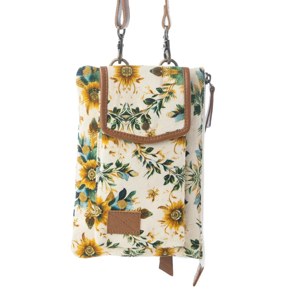 Myra Bags "Amber Ray" Crossbody Bag with Phone Compartment in Sunlit Ivory