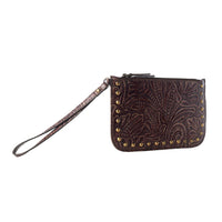 Myra Bags "Petalwild Western Wallet for Women in Brown with Embossed Detail"