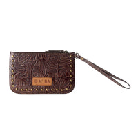 Myra Bags "Petalwild Western Wallet for Women in Brown with Embossed Detail"