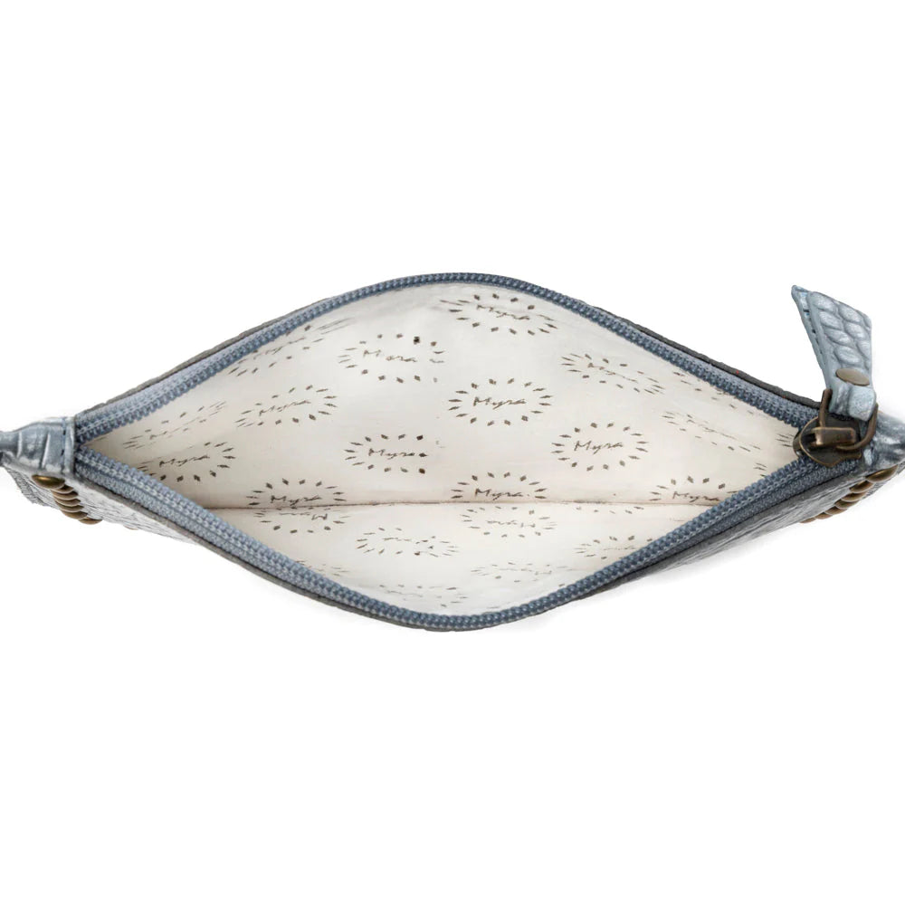 Myra Bags "Petalwild Western Wallet for Women in Blue Sage with Embossed Detail"