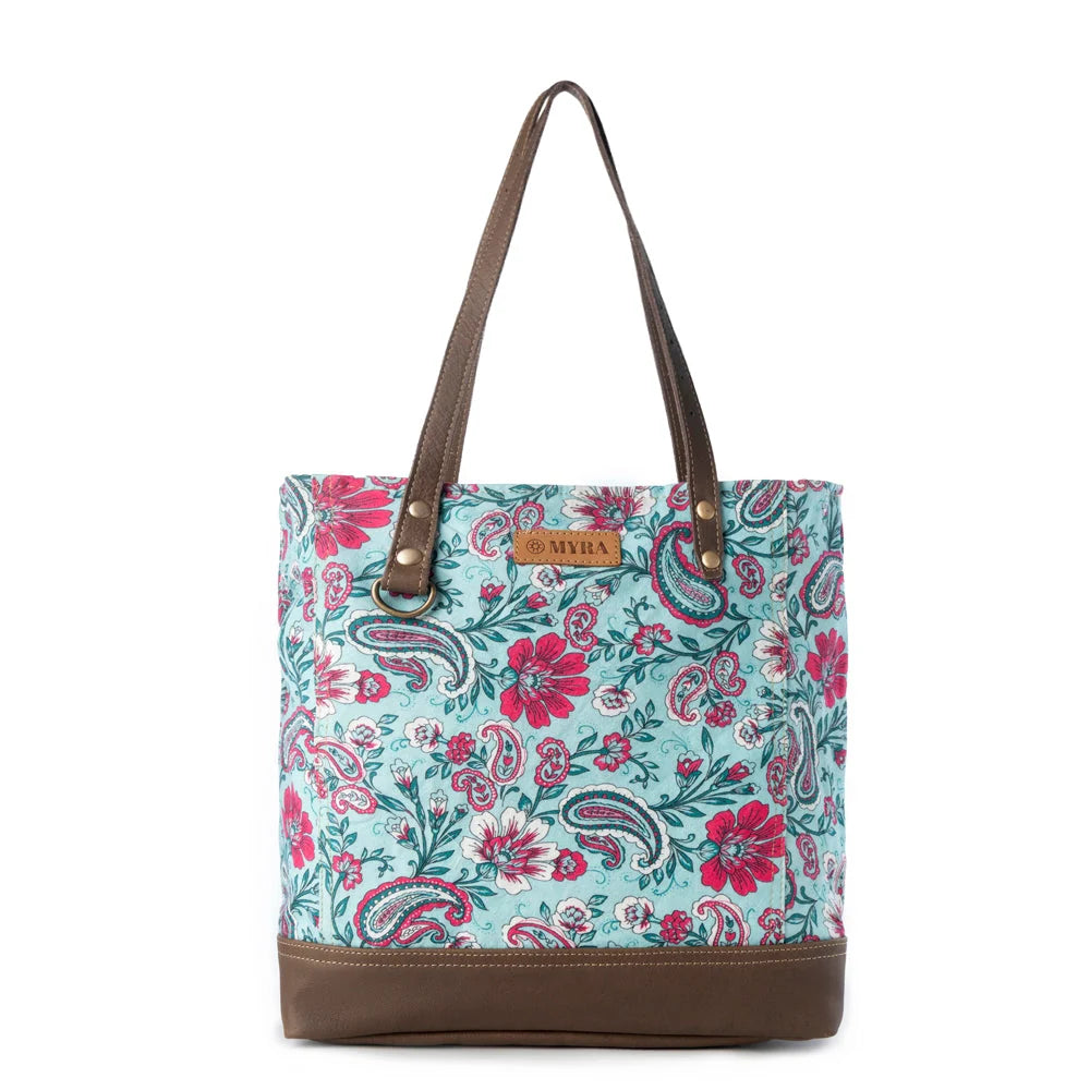 Myra Bags "Pinkpaisley" upcycled canvas Tote Bag