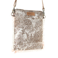 Myra Bags "Loom Tapestry vintage Crossbody Bag" - White + Fringe