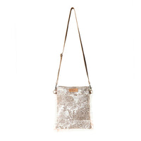 Myra Bags "Loom Tapestry vintage Crossbody Bag" - White + Fringe