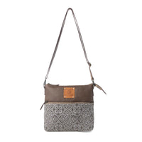 Myra Bags "Wildprint Trail Crossbody Bag" - Olive + Tile Detail