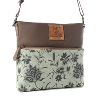 Myra Bags "Wildprint Trail Upcycled Crossbody Bag" - Sage + Floral
