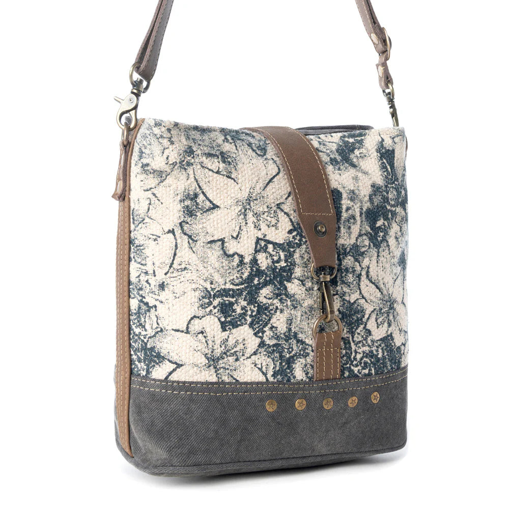 Myra Bags "Frostbloom Vintage Shoulder Bag" - Teal + Floral