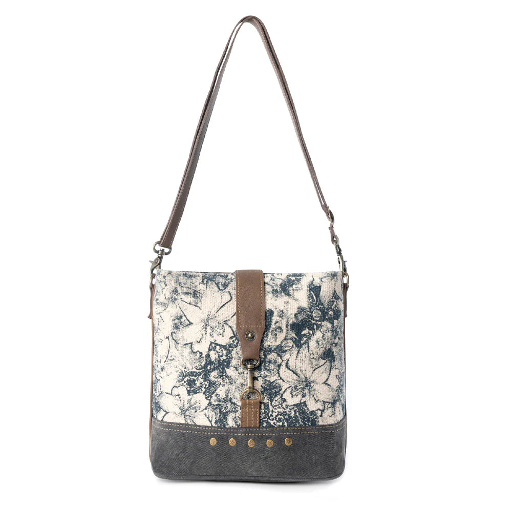 Myra Bags "Frostbloom Vintage Shoulder Bag" - Teal + Floral