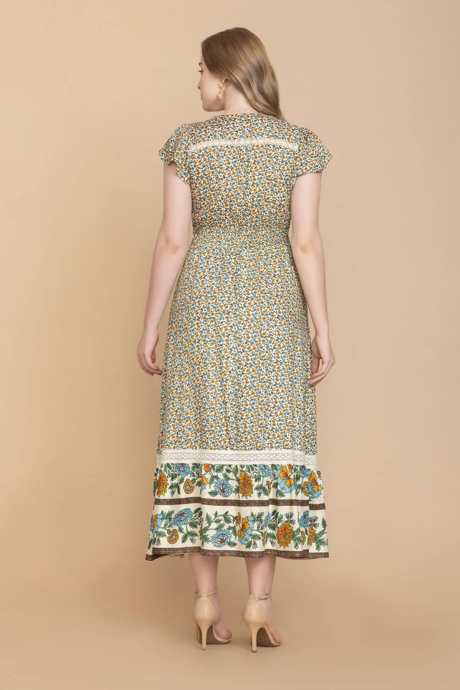 Mika Lou Embroidered Drop Waist Tiered Dress