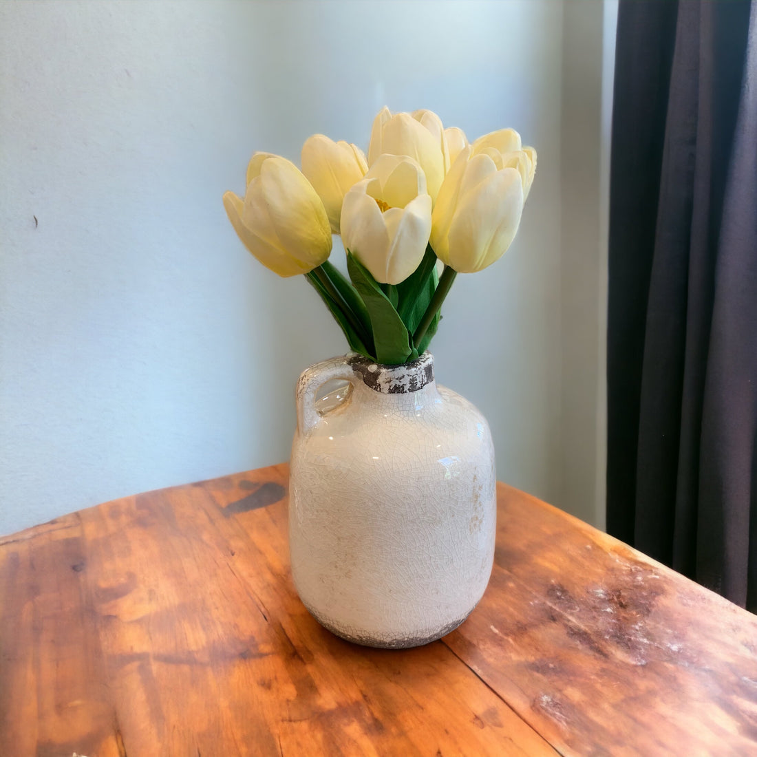 Tulips in White Jug Vase Arrangement