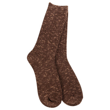 Weekend Cotton Slub Marled Crew - Coffee