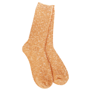 Weekend Cotton Slub Marled Crew - Orange
