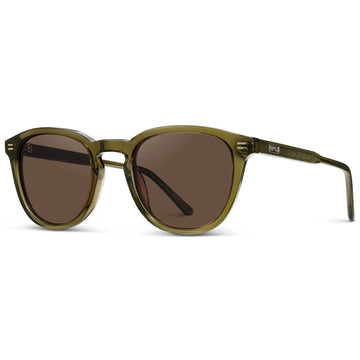 Walker Round Polarized Sunglasses - Green/Brown