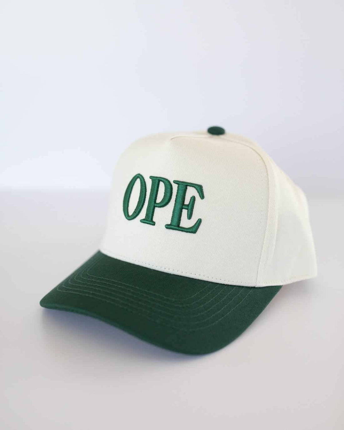 OPE Hat - Dark Green & Cream