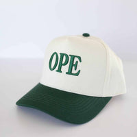 OPE Hat - Dark Green & Cream