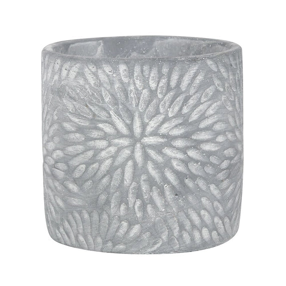 Grey Textured Plant Pot